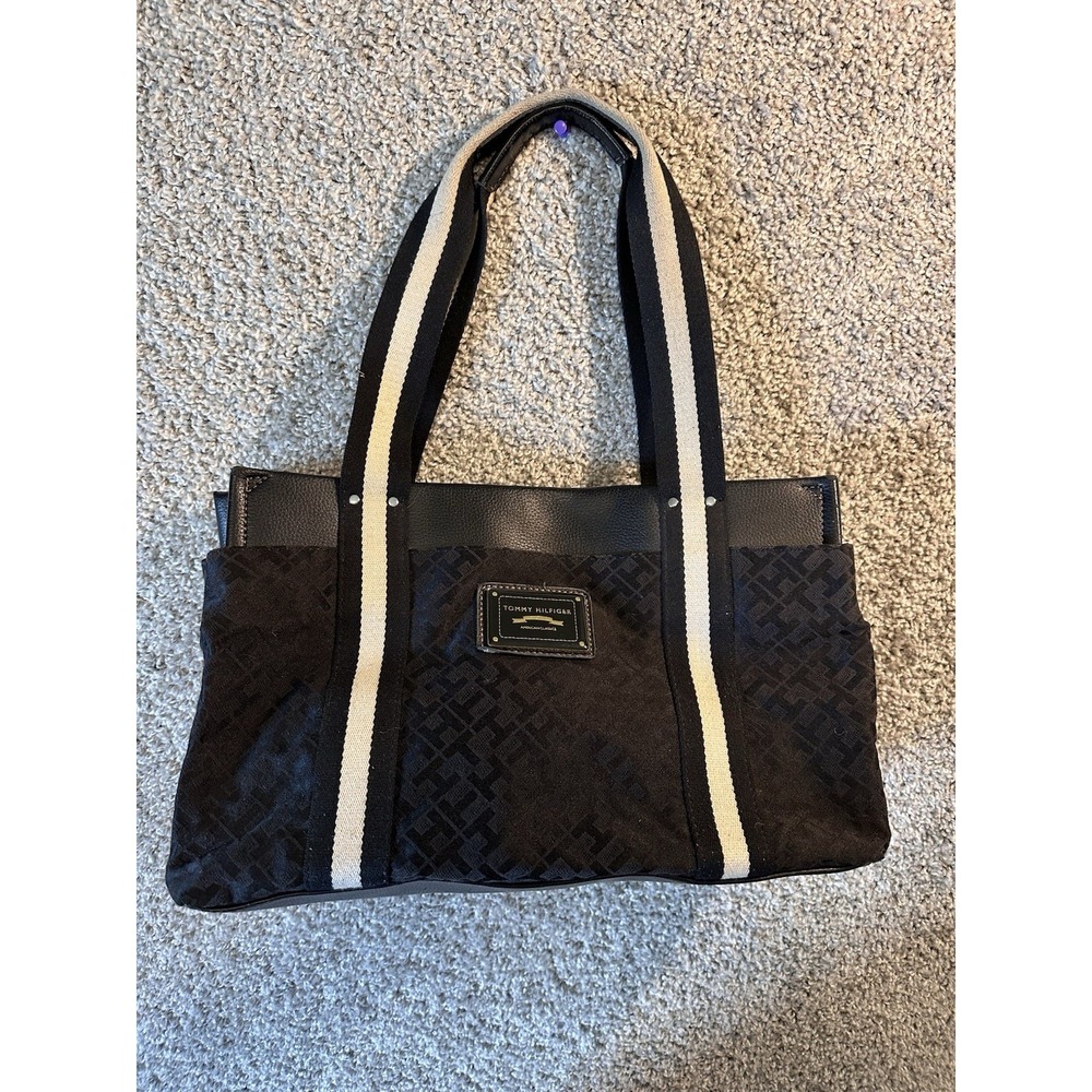 Tommy Hilfiger Women's Handbag Faux Leather Purse Medium Black